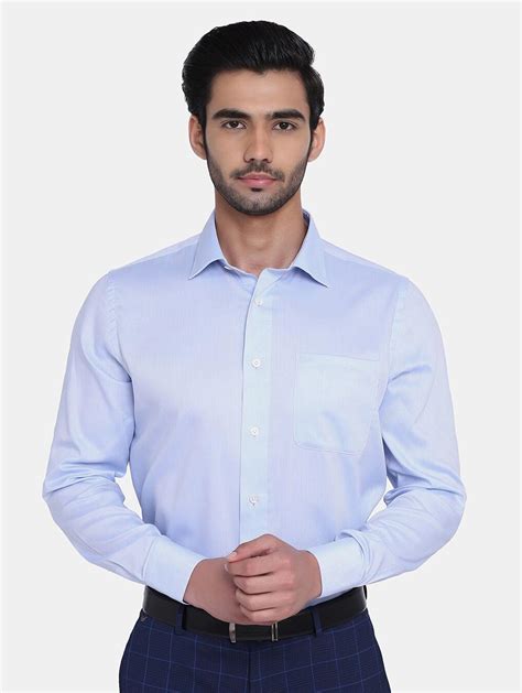 Slim Fit Cotton Formal Shirt in Neptune 